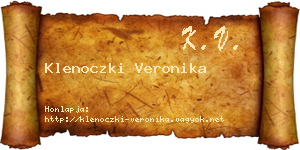 Klenoczki Veronika névjegykártya