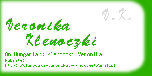 veronika klenoczki business card